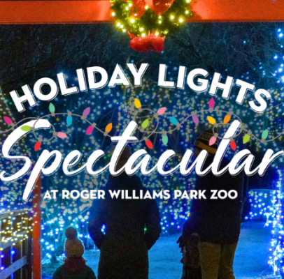 Holiday Lights Spectacular at Roger Williams Park Zoo Logo Banner.