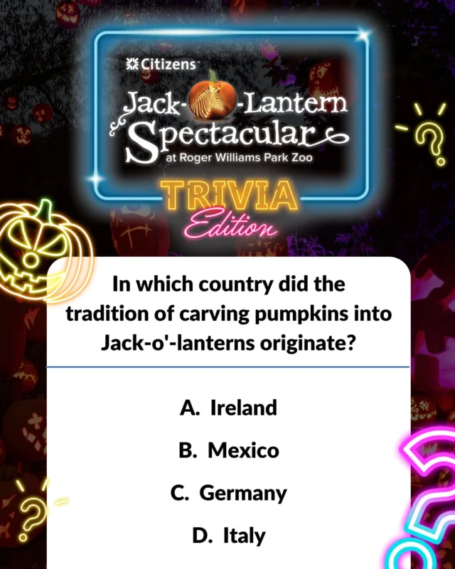 👻 It's Trick or Trivia Tuesday, and we're giving away 4 tickets to the Jack-O-Lantern Spectacular thanks to @citizensbank. Like this post and comment your answer below for a chance to win!

**Giveaway Closed - Congrats @maddyy_gonzz**

⚠ No purchase necessary. This promotion is in no way sponsored, endorsed or administered by, or associated with Instagram. One lucky person with the correct answer will be chosen at random each week on Wednesday afternoon. We will never ask for any personal/financial information or to click external links. Please beware of potential scam.

Share this post so your friends and family can play! #trickortrivia #jackolanternspectacular #spookyseason