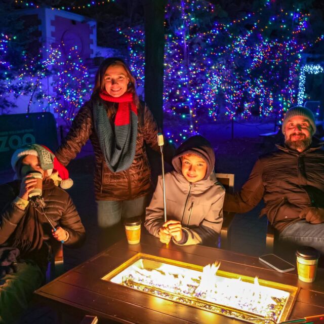 Holiday Lights Spectacular is even s'more fun thanks to @shorehambank! 🍫🔥 

Warm up by the fire and toast that perfect marshmallow before heading back on the dazzling pathways. ✨ You can indulge in a variety of delectable treats and festive drinks as you wander this winter wonderland, including hot cocoa, warm cinnamon sugar pretzels, and more!